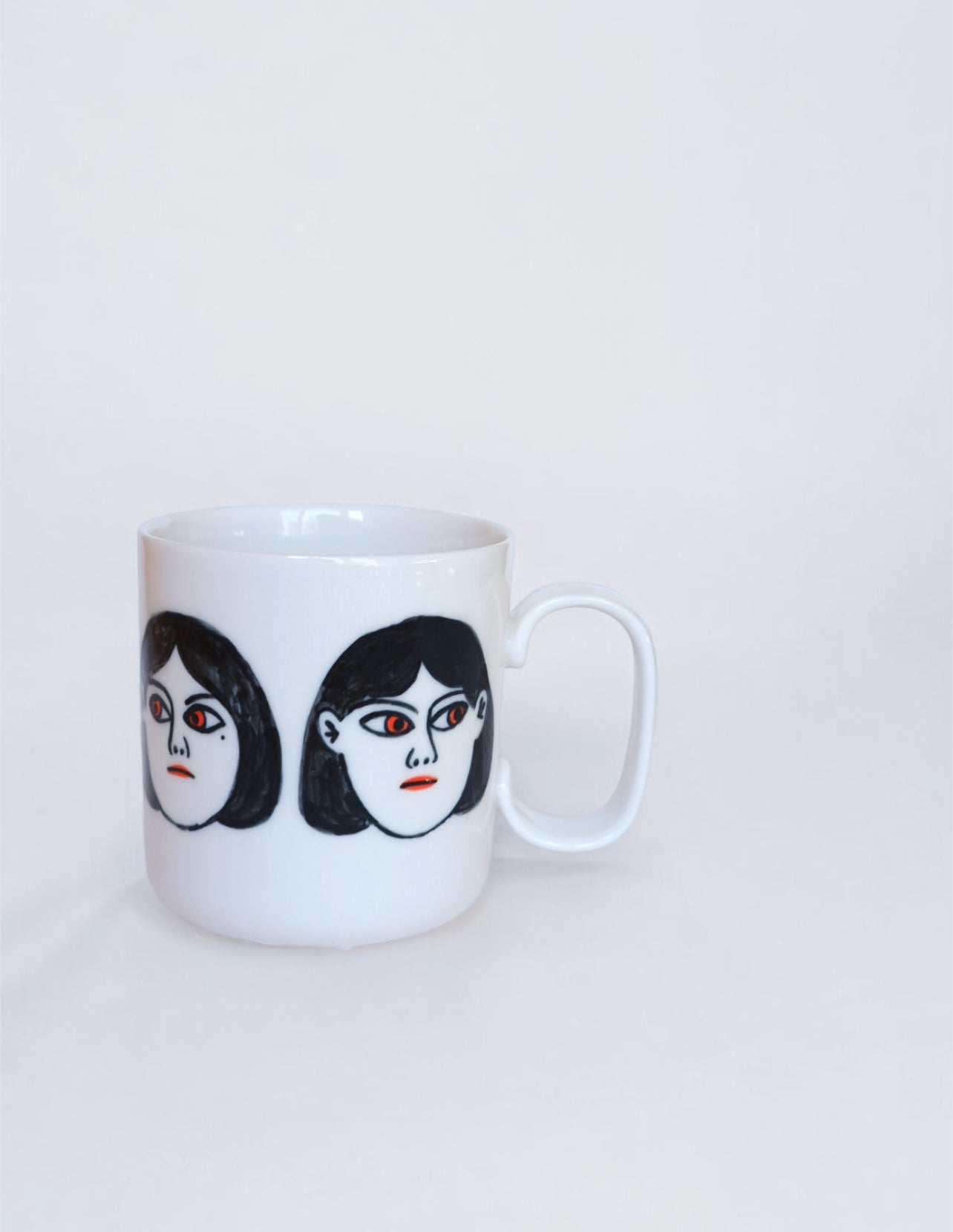 Woman 2 mug/ hand painted