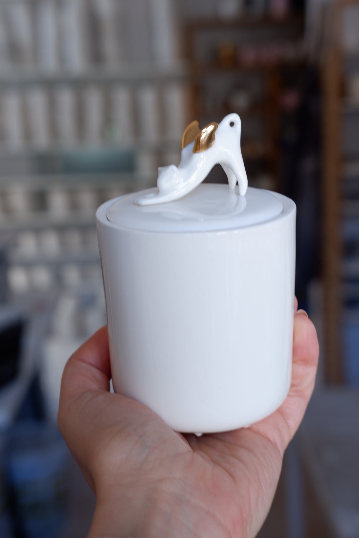 Decorativ jar with cat