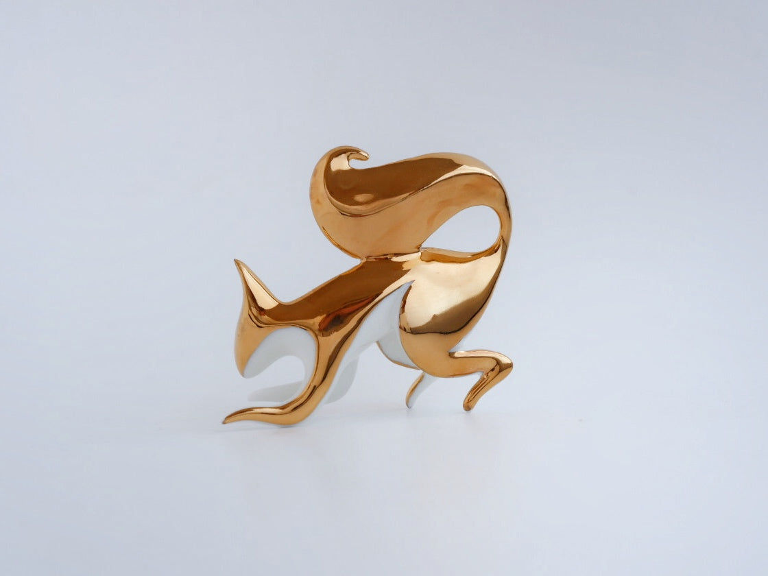 Golden Squirrel Figurine