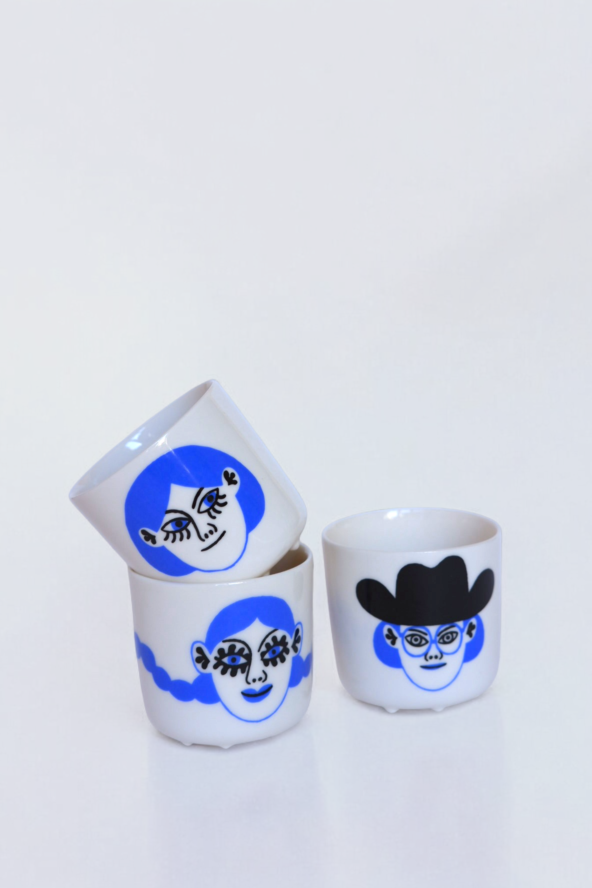 Set of three cups Blue