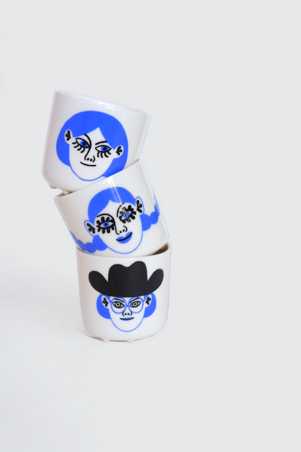 Set of three cups Blue