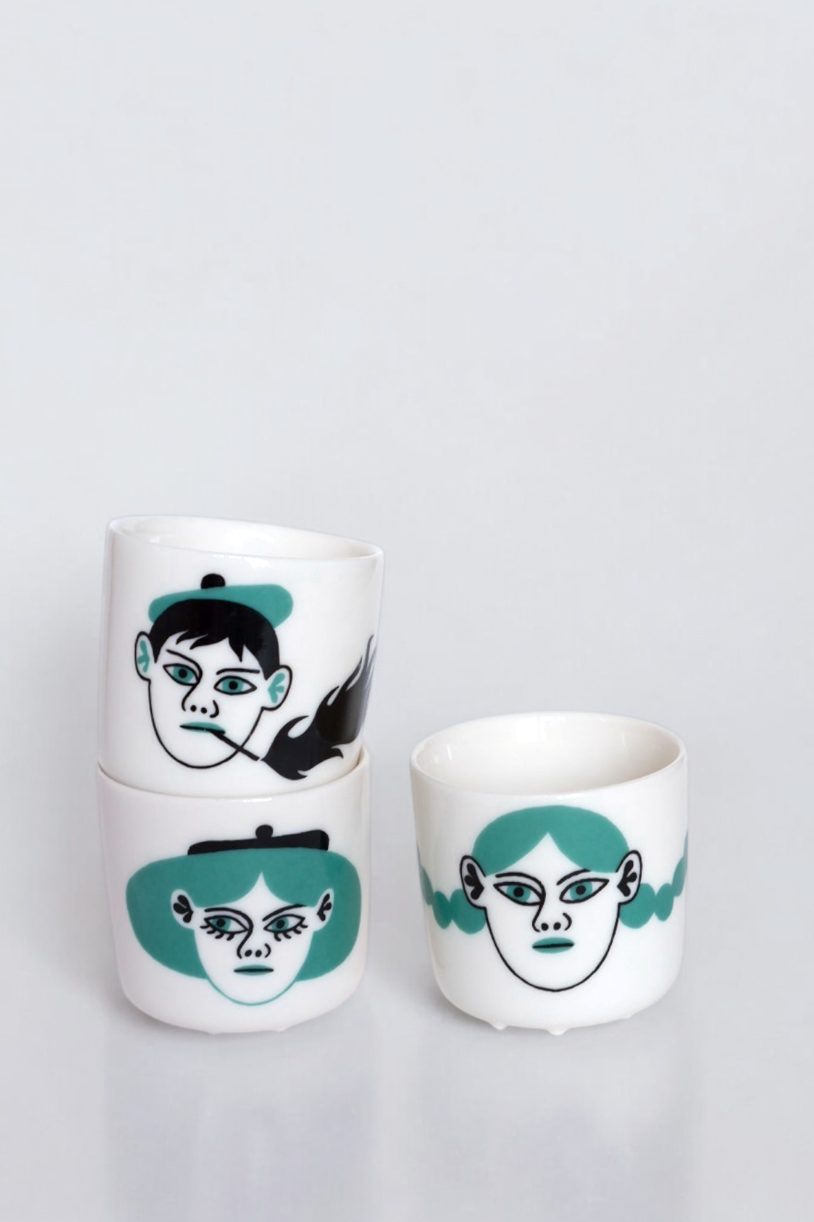 Set of three cups Blue