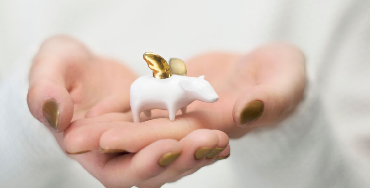Flying Pig Figurine