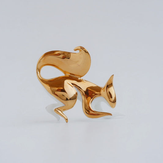 Golden Squirrel Figurine